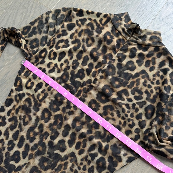 Ronny Kobo Collective Leopard Mesh Midi Dress Long Sleeve - Size XS - Picture 11 of 12